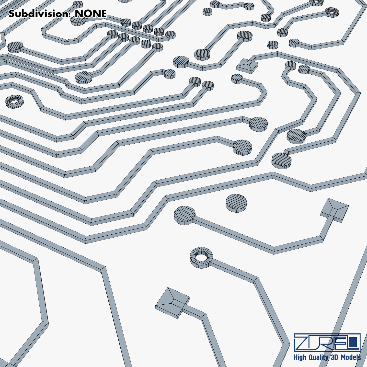 Electronic circuit board v 2 Low-poly 3D model_26