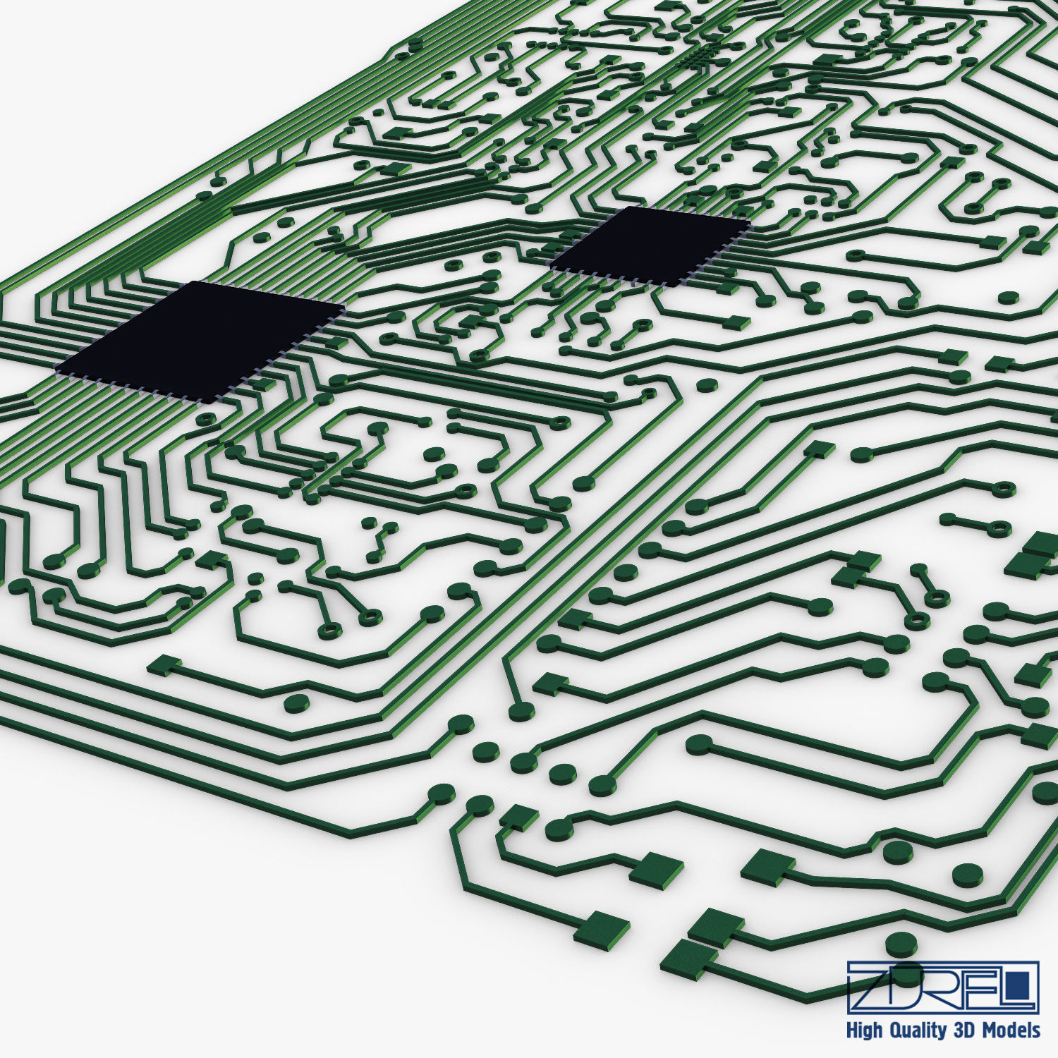 Electronic circuit board v 2 Low-poly 3D model_17