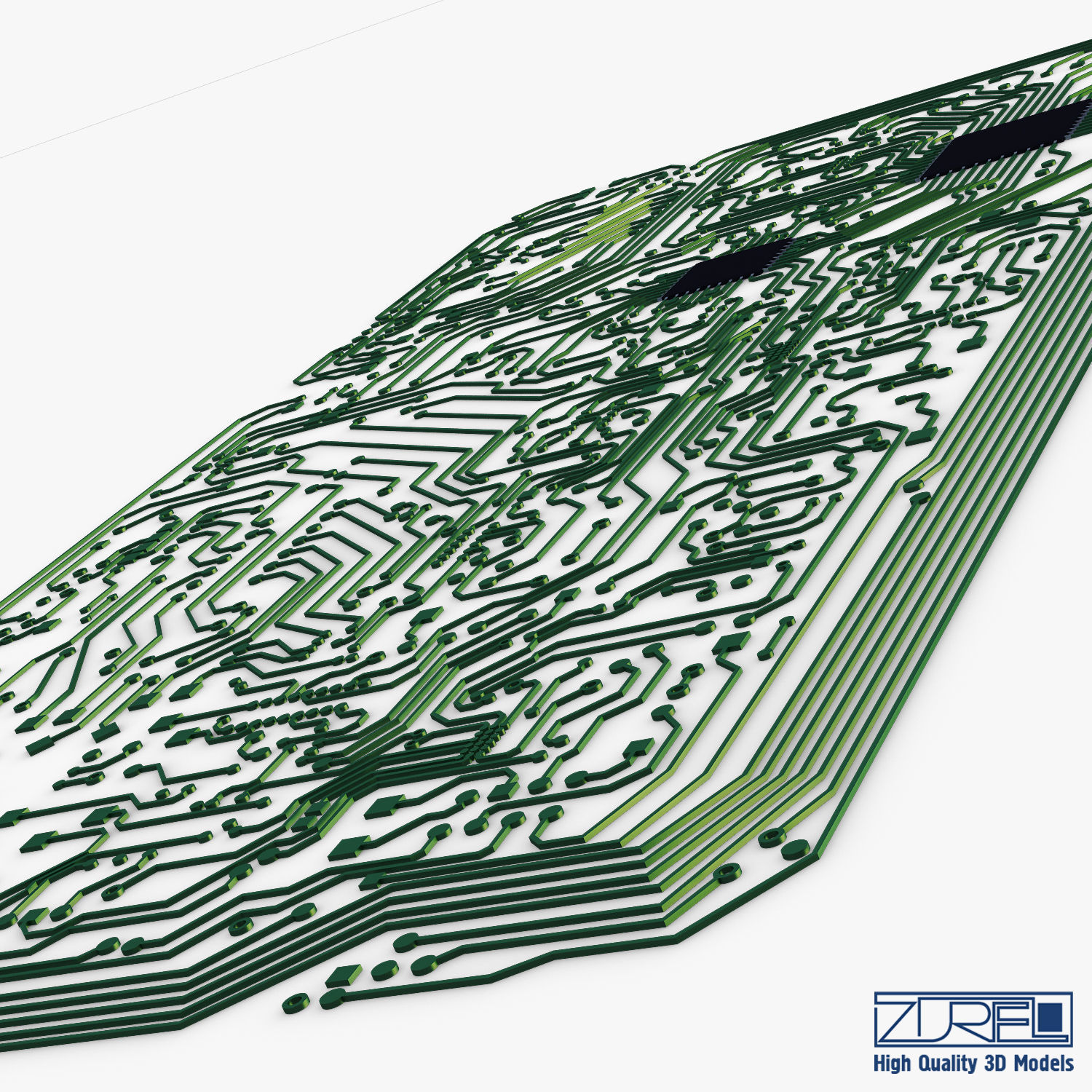 Electronic circuit board v 2 Low-poly 3D model_16