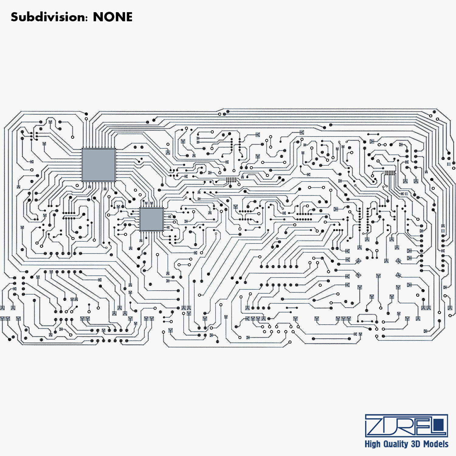Electronic circuit board v 2 Low-poly 3D model_22