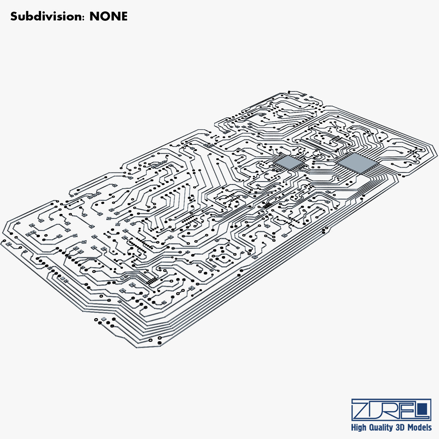 Electronic circuit board v 2 Low-poly 3D model_20