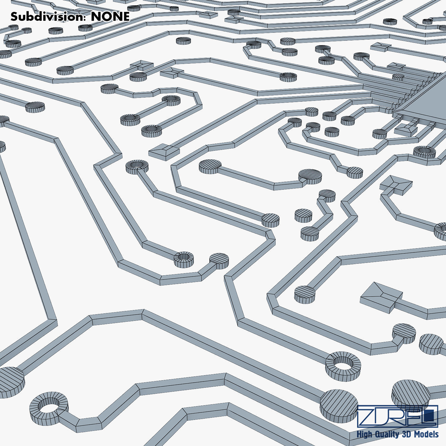 Electronic circuit board v 2 Low-poly 3D model_30
