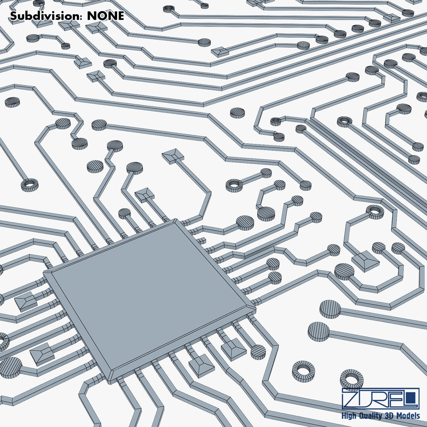 Electronic circuit board v 2 Low-poly 3D model_29
