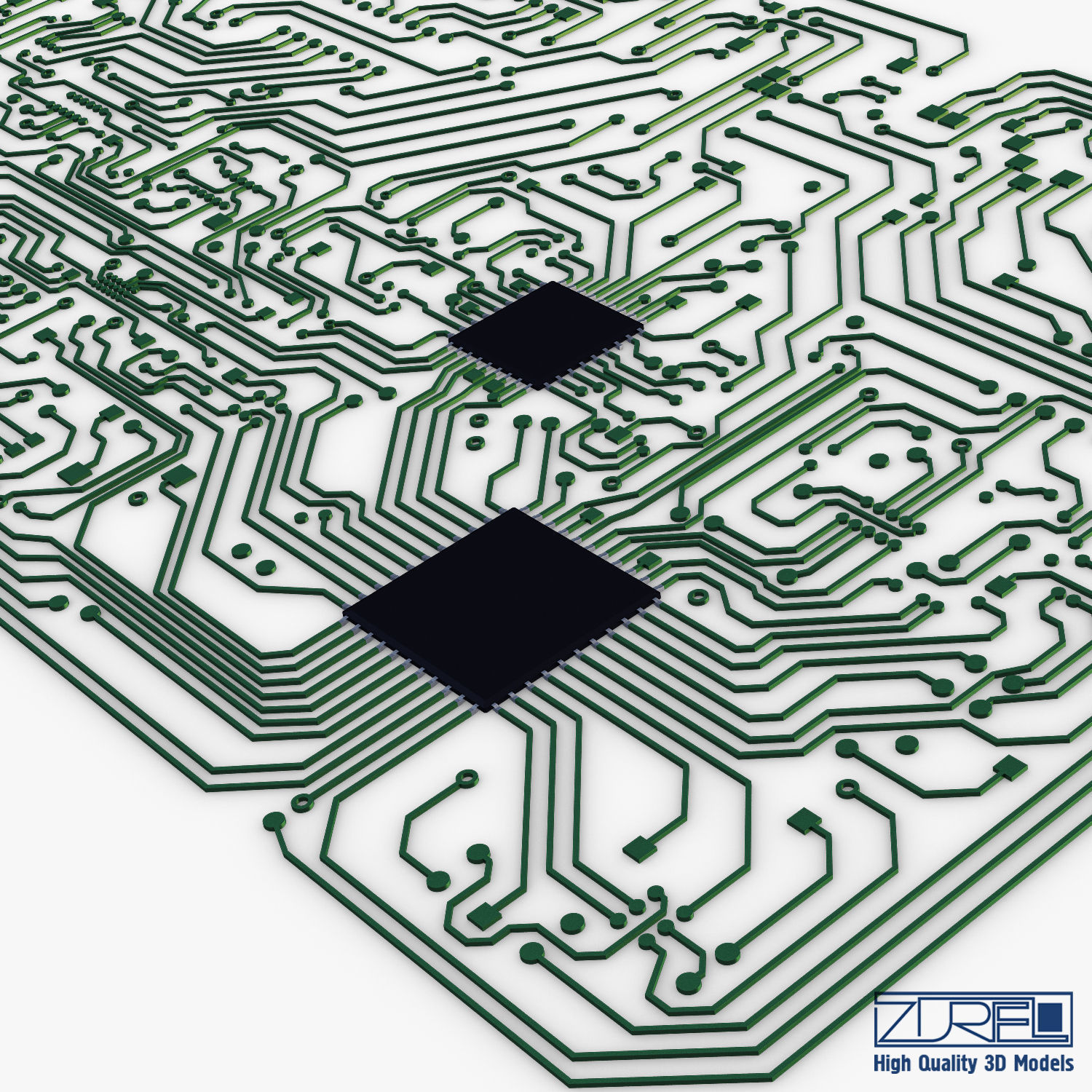 Electronic circuit board v 2 Low-poly 3D model_15