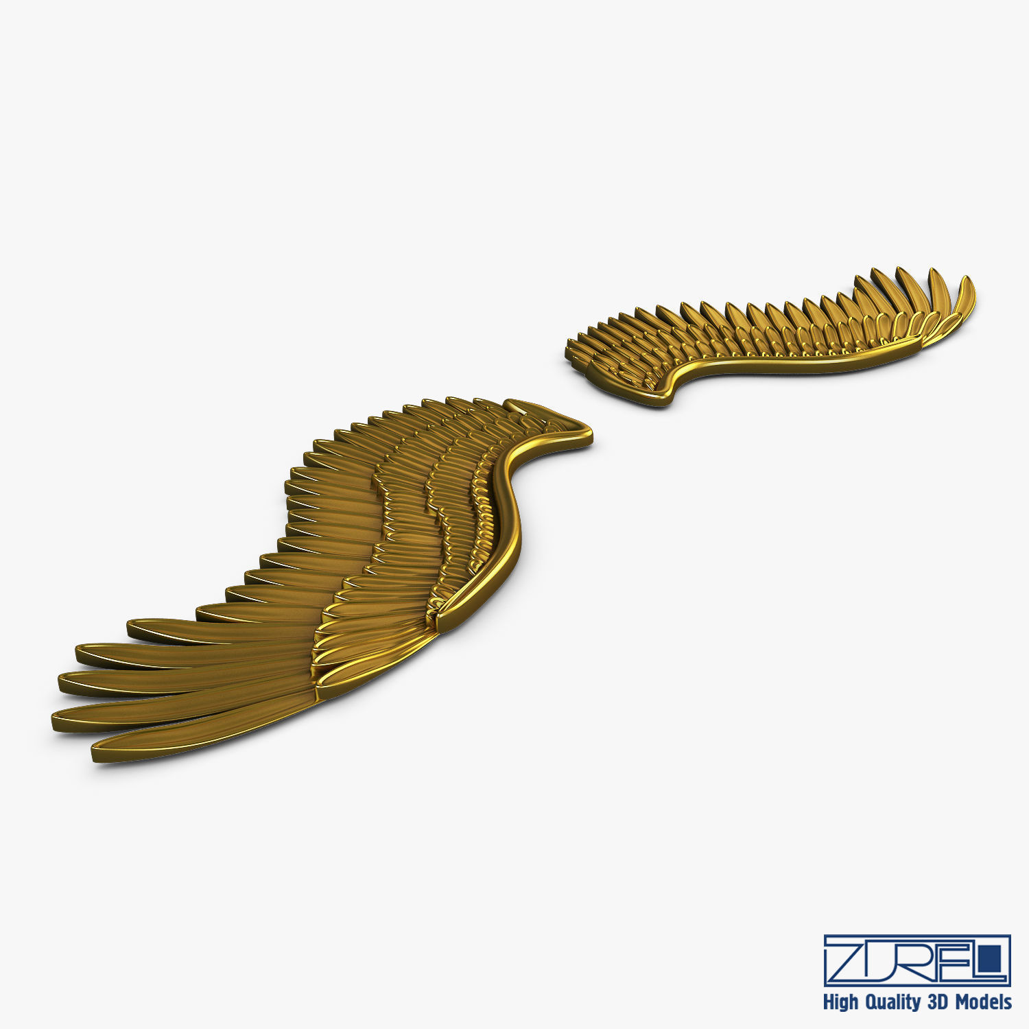 Eagle Wings Gold v 2 3D model_3