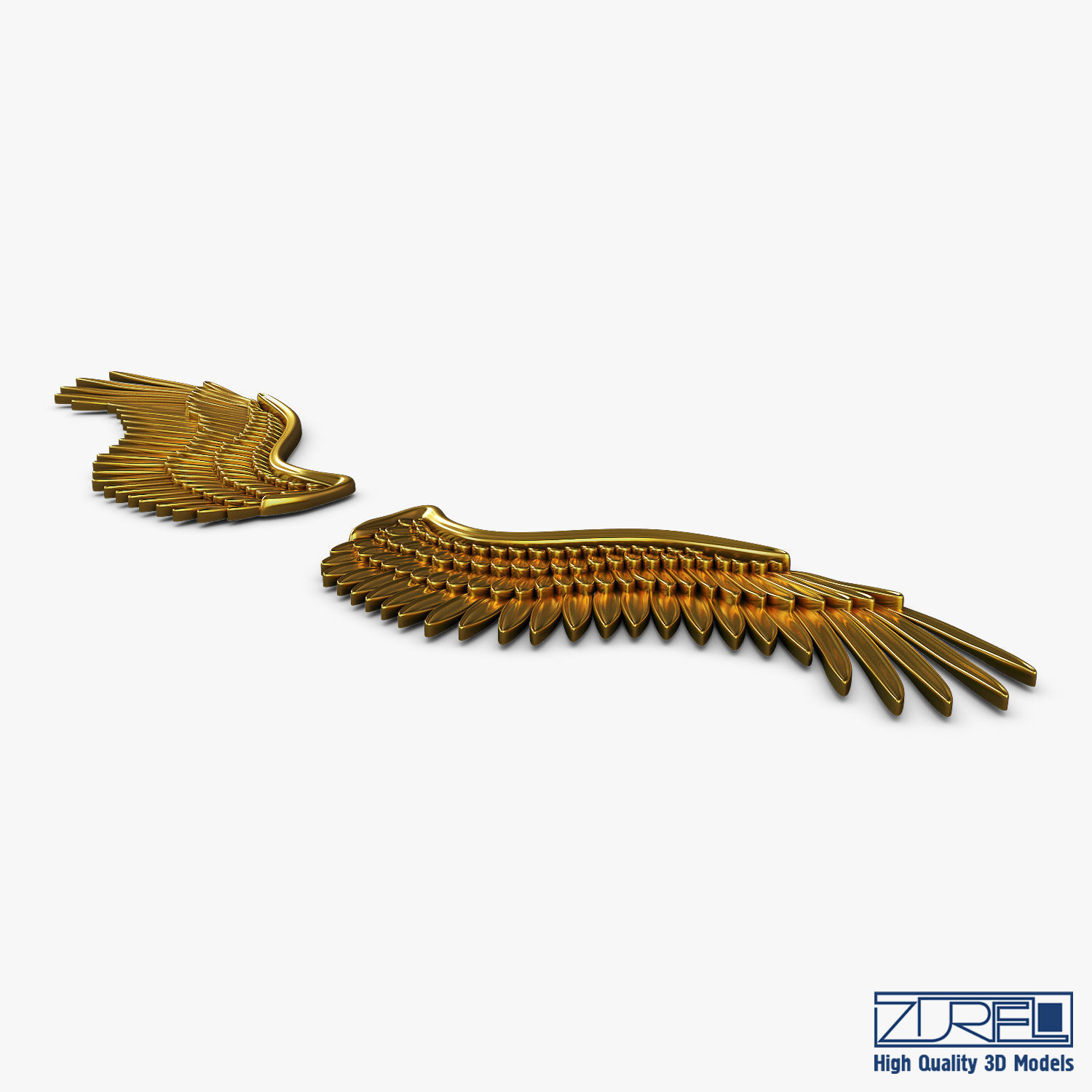 Eagle Wings Gold v 2 3D model_4
