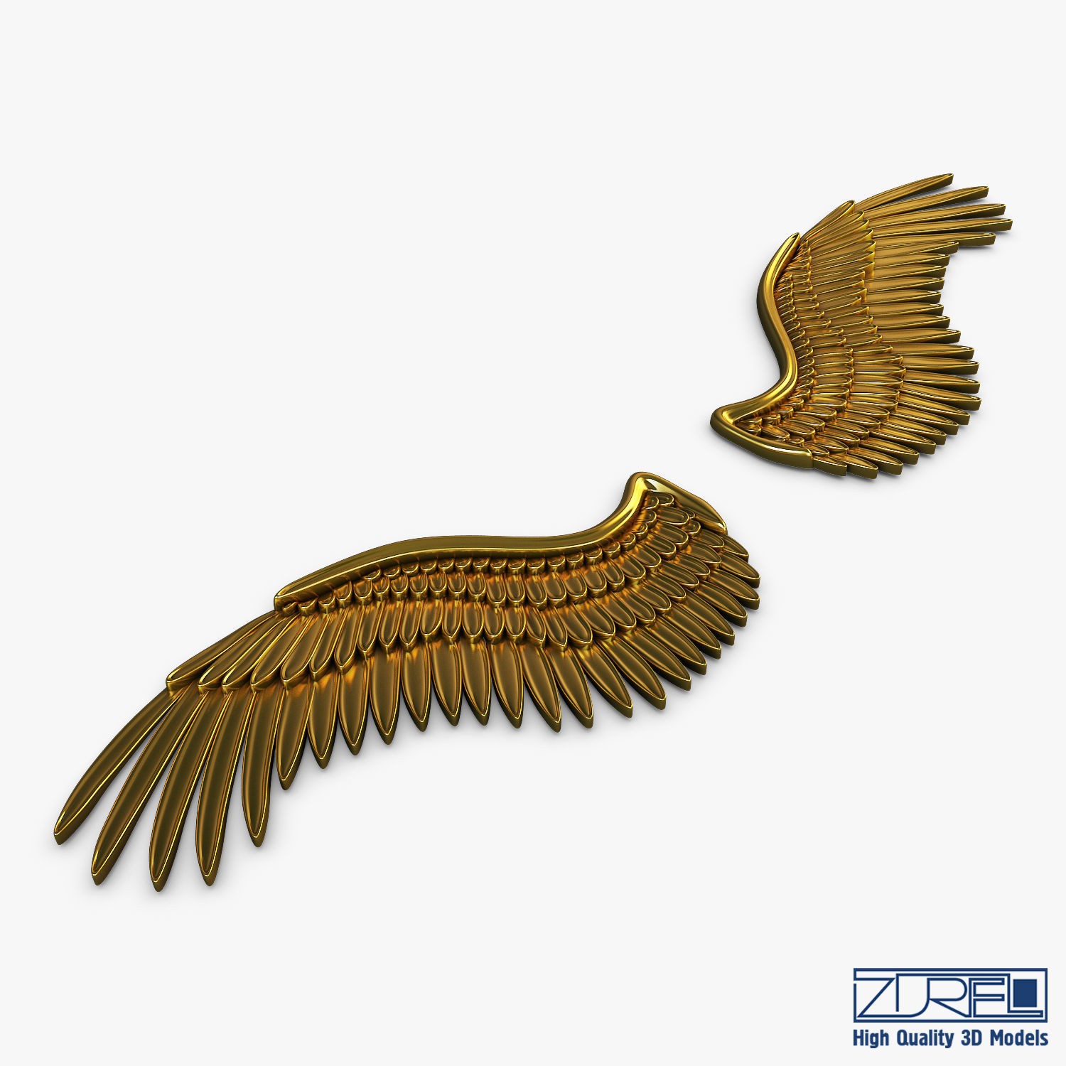 Eagle Wings Gold v 2 3D model_2