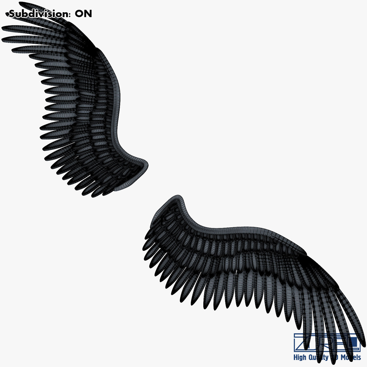 Eagle Wings Gold v 2 3D model_7