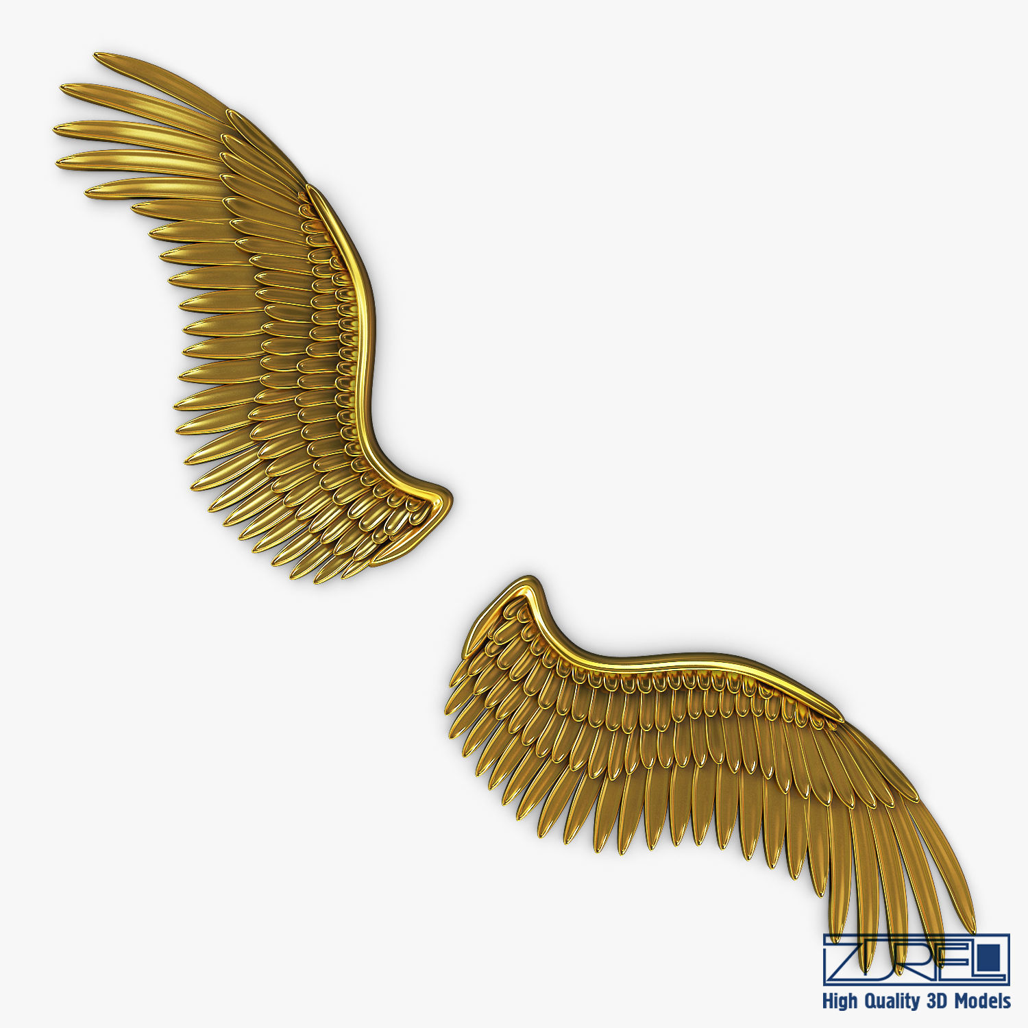 Eagle Wings Gold v 2 3D model_1