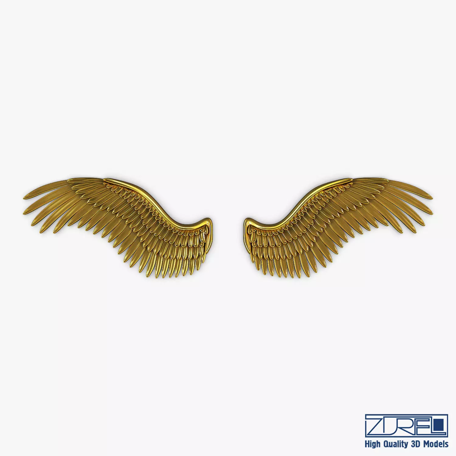 Eagle Wings Gold v 2 3D model_0