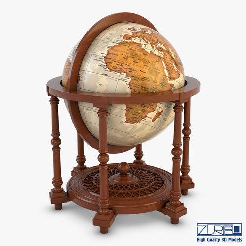 Antique Globe Low-poly 3D model