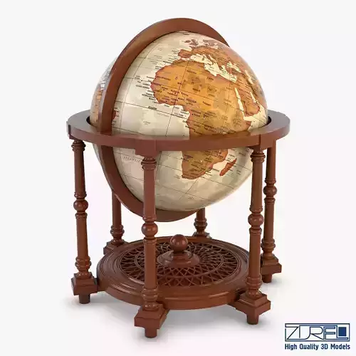 Antique Globe Low-poly 3D model