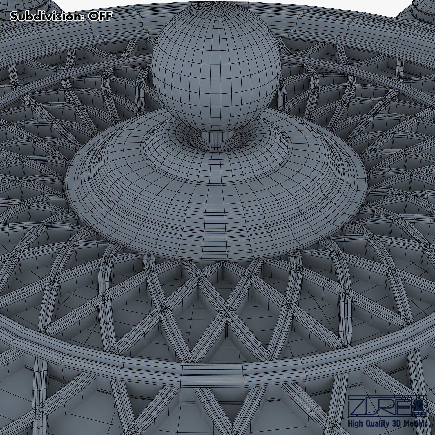 Antique Globe Low-poly 3D model_30