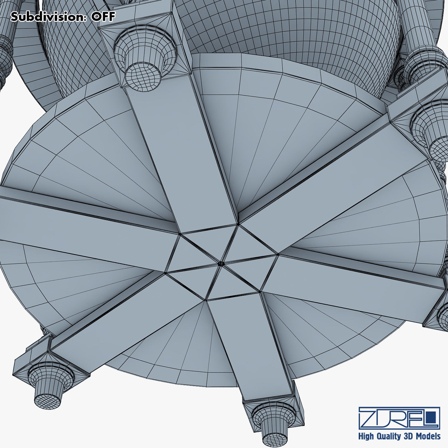 Antique Globe Low-poly 3D model_32