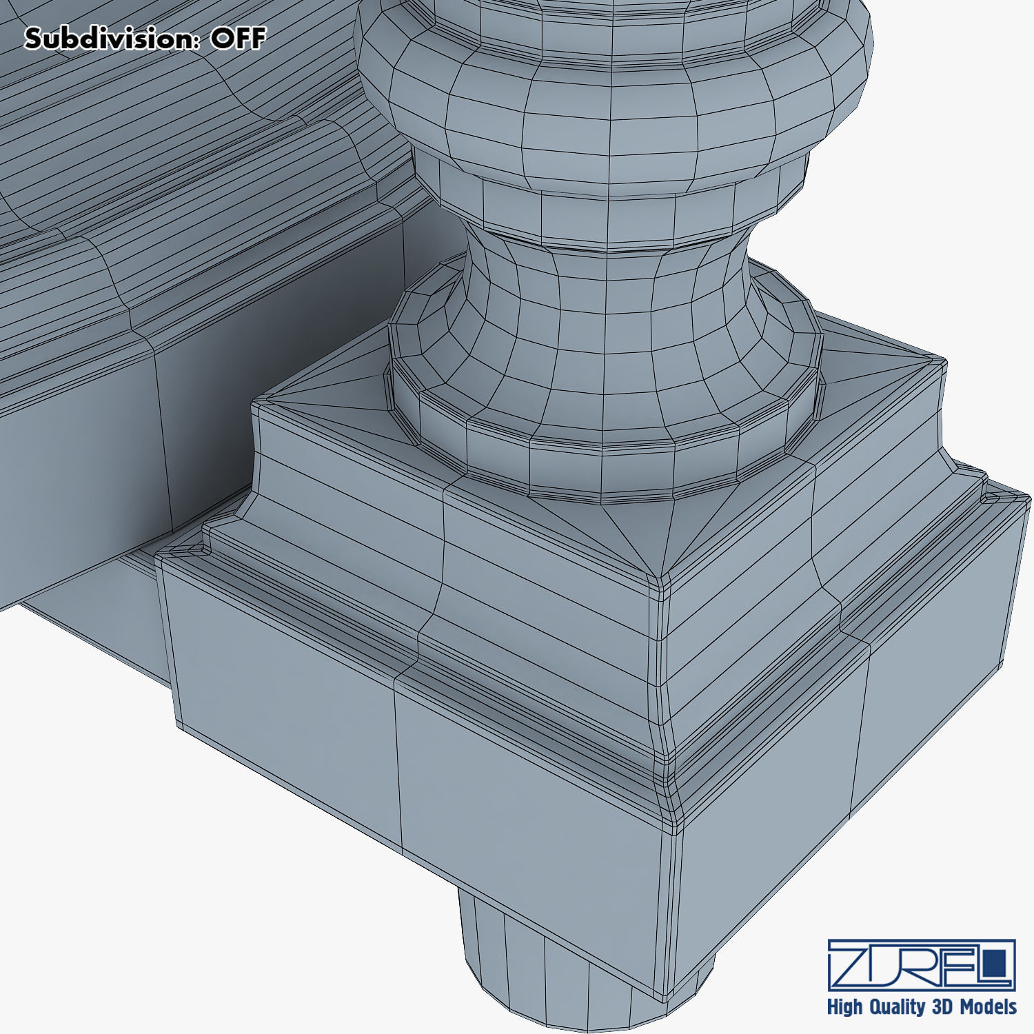 Antique Globe Low-poly 3D model_26