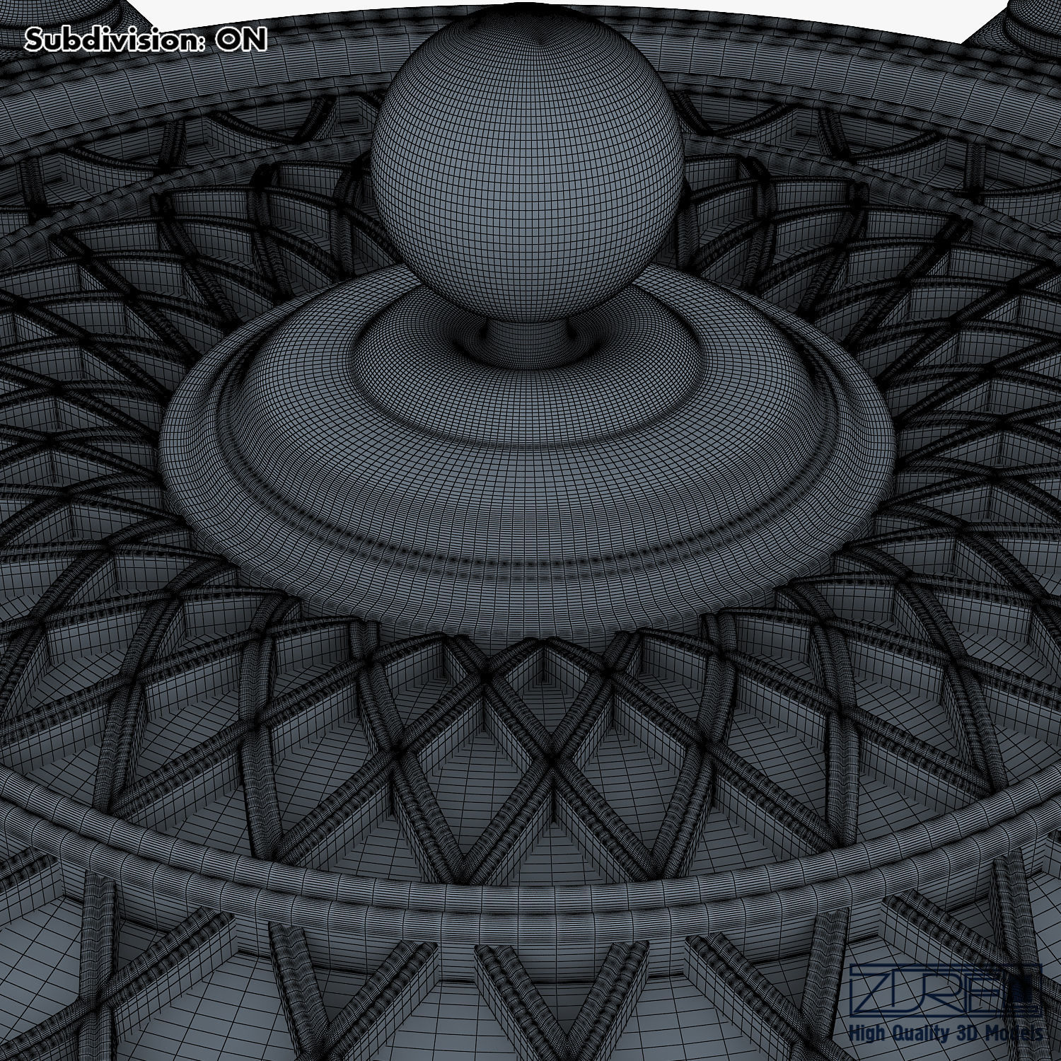 Antique Globe Low-poly 3D model_29