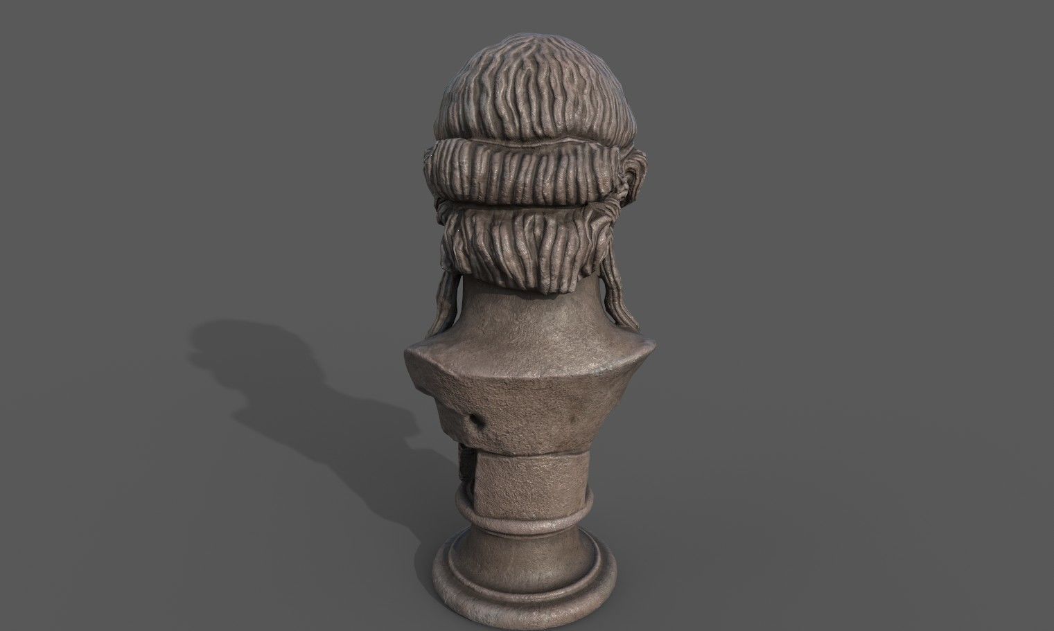 bust of Greek male - Antinous Mondragone Scan  Low-poly 3D model_3