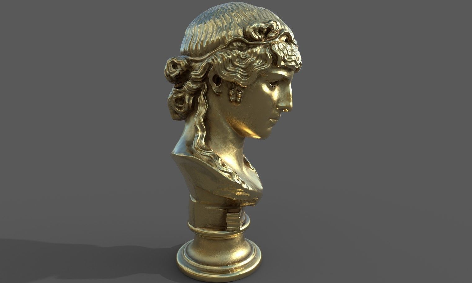 bust of Greek male - Antinous Mondragone Scan  Low-poly 3D model_38