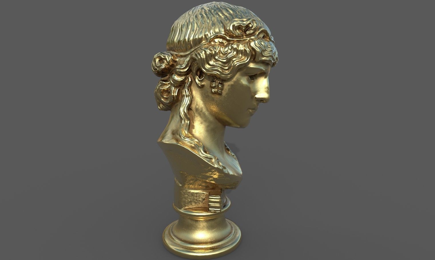 bust of Greek male - Antinous Mondragone Scan  Low-poly 3D model_40