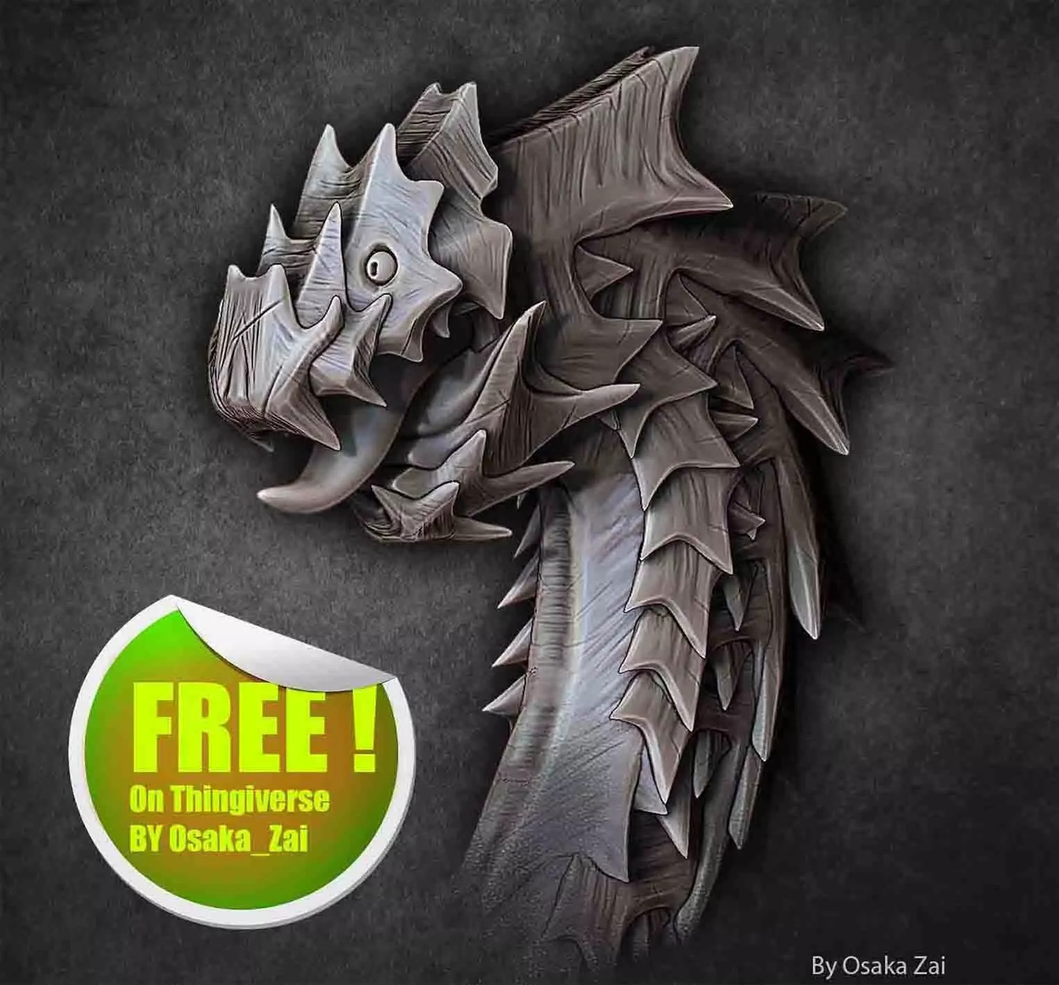 Pet Armored Basilisk Free 3D print model