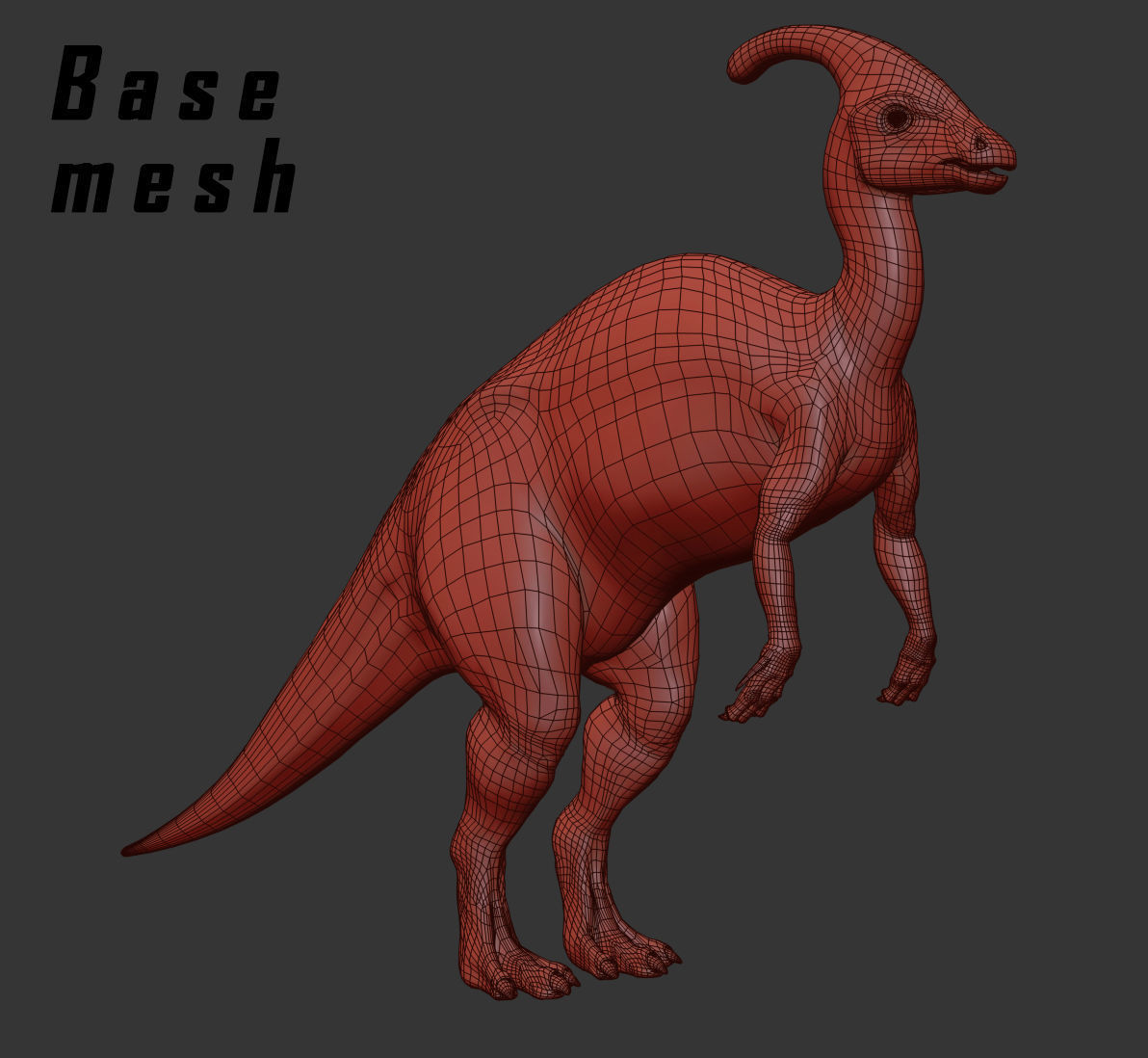 Parasaurolophus 8192 HD - 3d animated model Low-poly 3D model_27