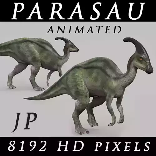 Parasaurolophus 8192 HD - 3d animated model Low-poly 3D model