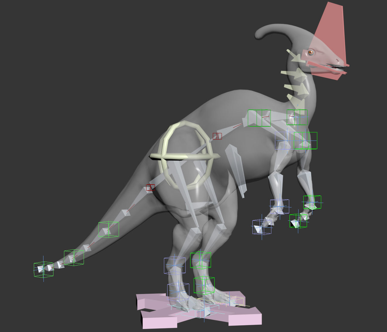 Parasaurolophus 8192 HD - 3d animated model Low-poly 3D model_29