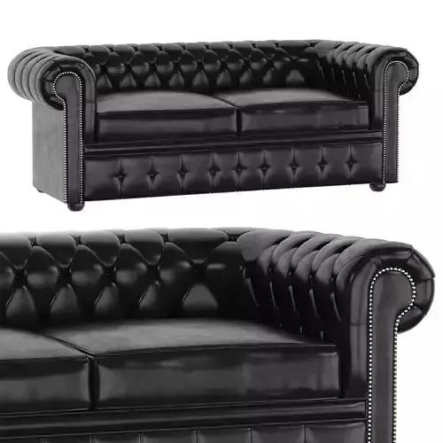 Black classical sofa Churchill 3D model