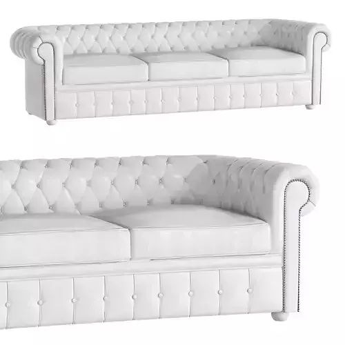 White Classical Sofa 3 Places Churchill
