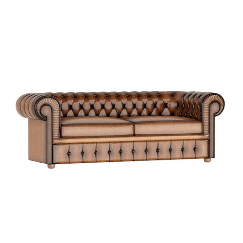 Classical Leather Sofa 2 places 3D model