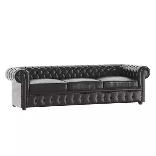 Black Classical Sofa 3 Places 3D model