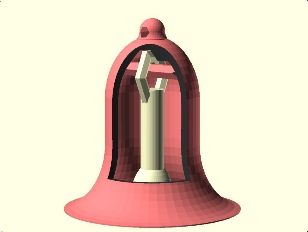 Bell with integral clapper Free 3D print model_4