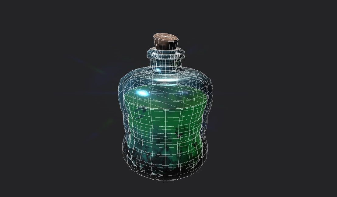 Green Potion Low-poly 3D model_3