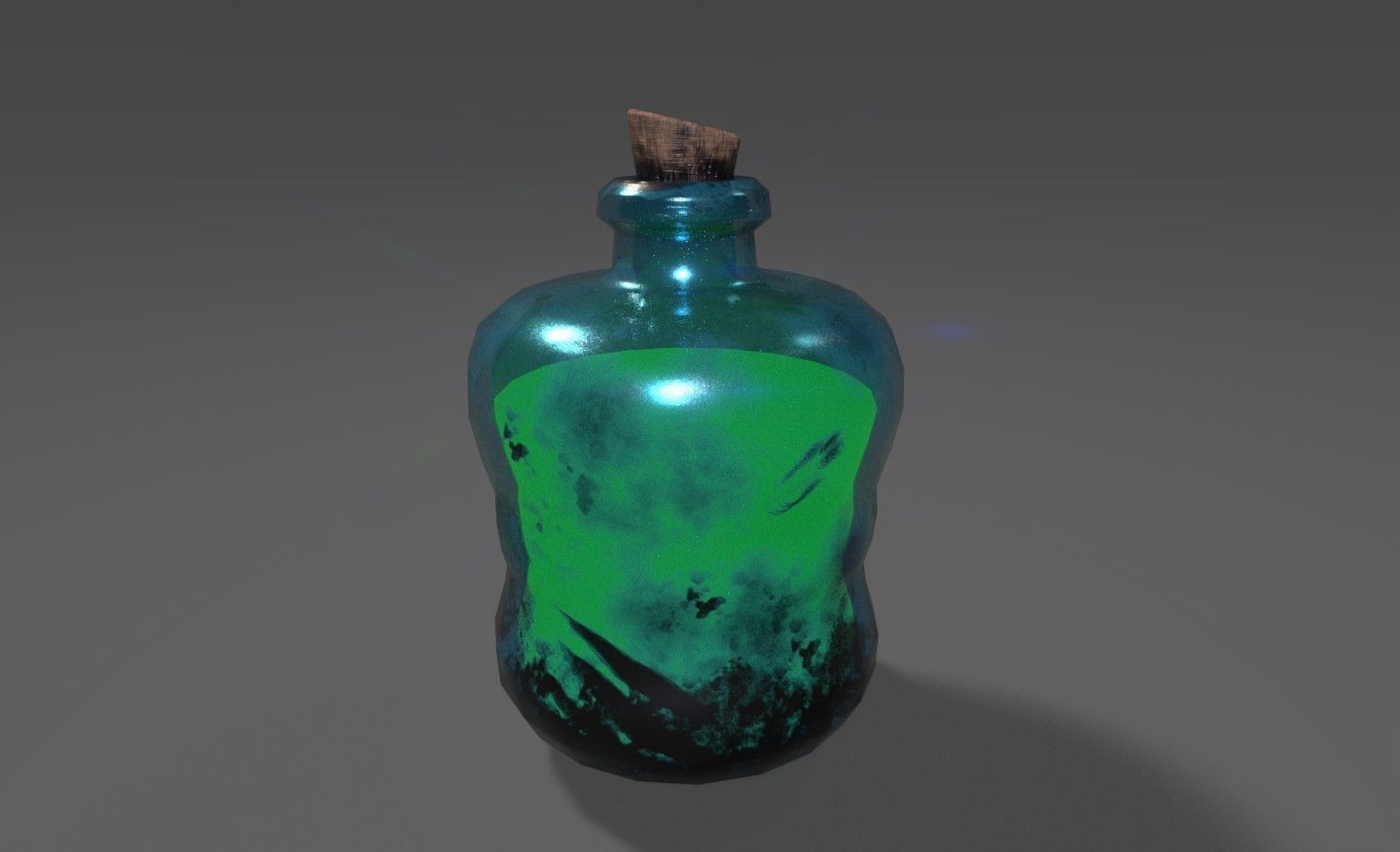 Green Potion Low-poly 3D model_4