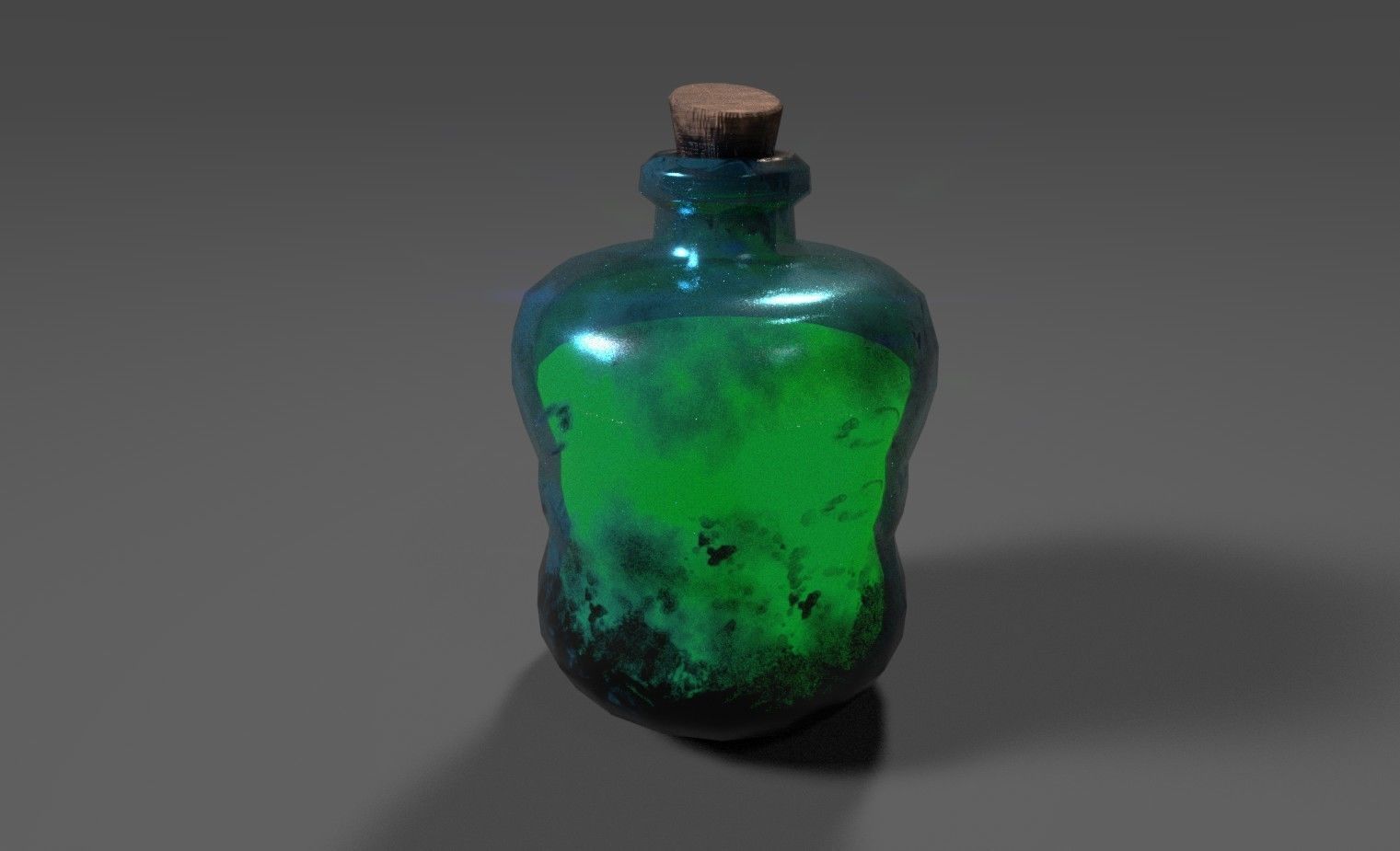 Green Potion Low-poly 3D model_0