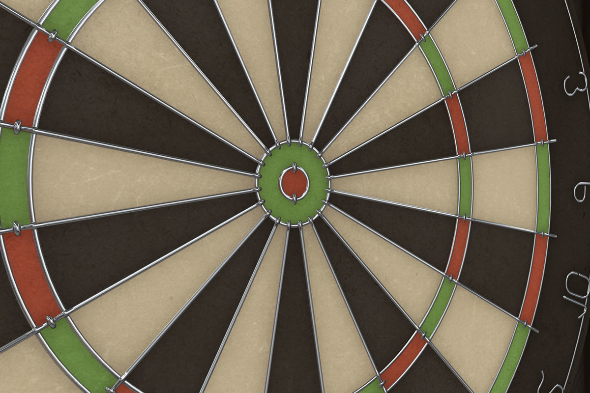 Darts dart board Low-poly 3D model_8