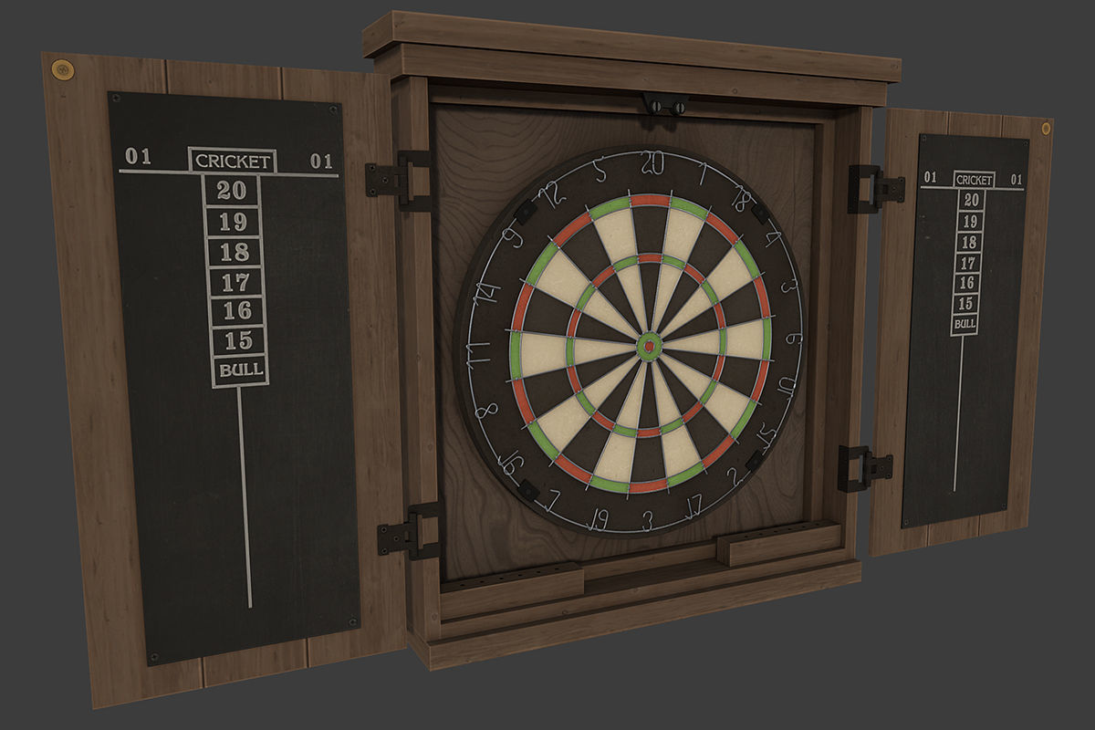 Darts dart board Low-poly 3D model_4