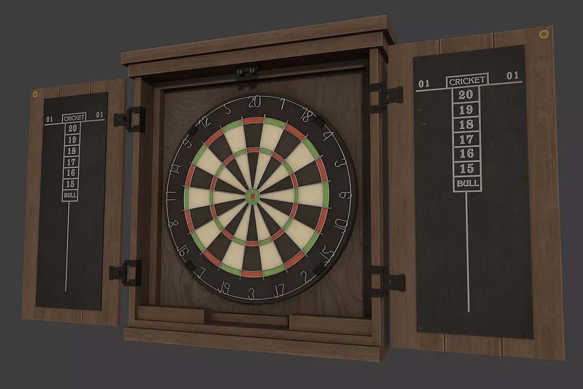 Darts dart board Low-poly 3D model_0