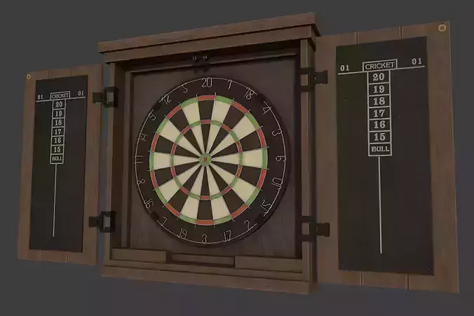 Darts dart board Low-poly 3D model Darts dart board Low-poly 3D model