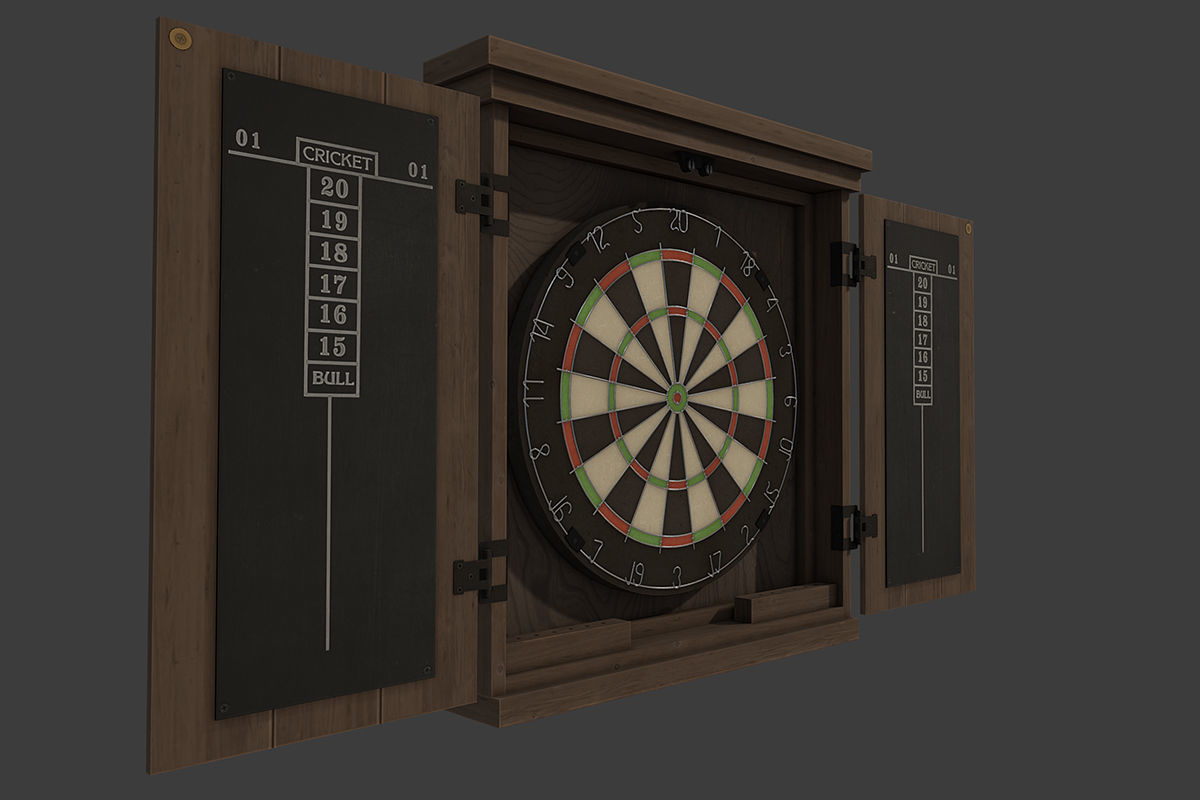 Darts dart board Low-poly 3D model_12