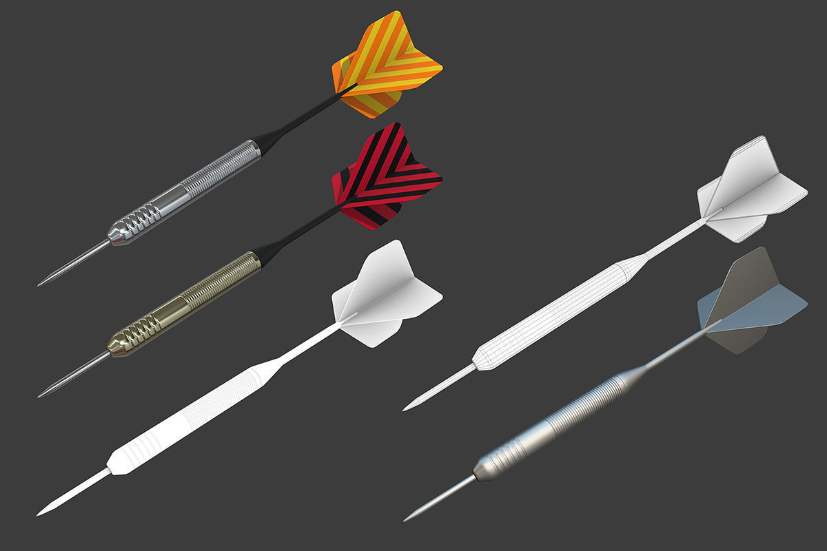 Darts dart board Low-poly 3D model_3
