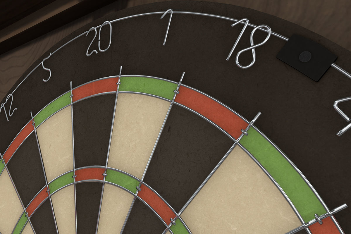 Darts dart board Low-poly 3D model_9