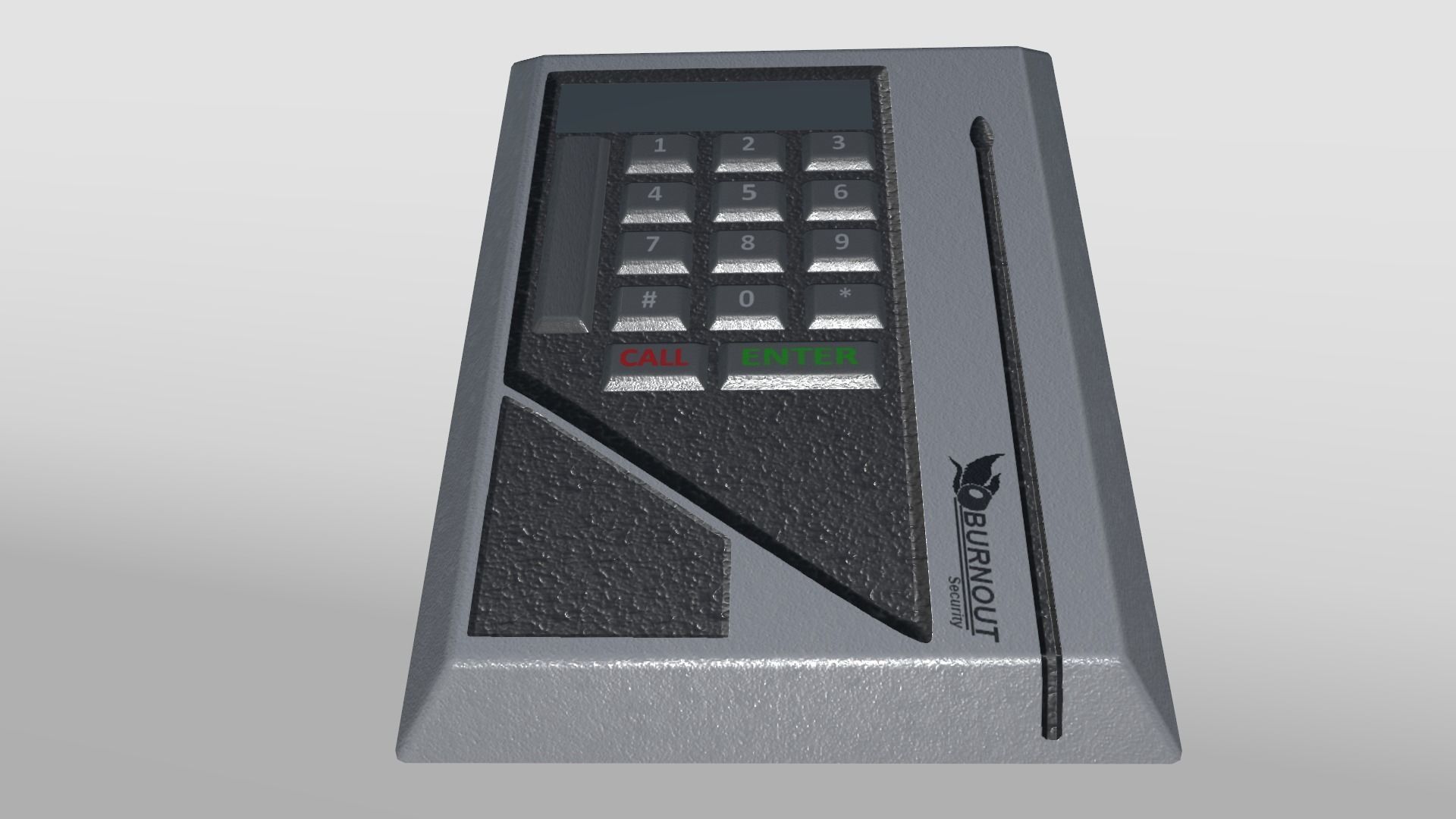 Security Keypad with Magnetic Stripe Card Reader Low-poly 3D model_3
