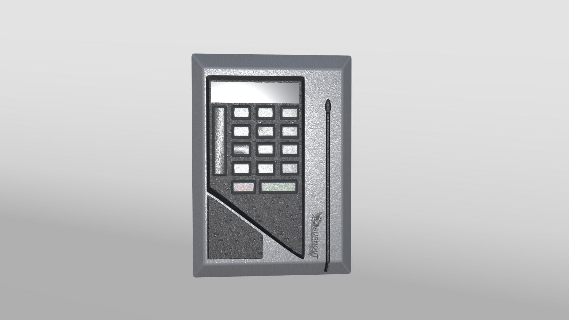 Security Keypad with Magnetic Stripe Card Reader Low-poly 3D model_1
