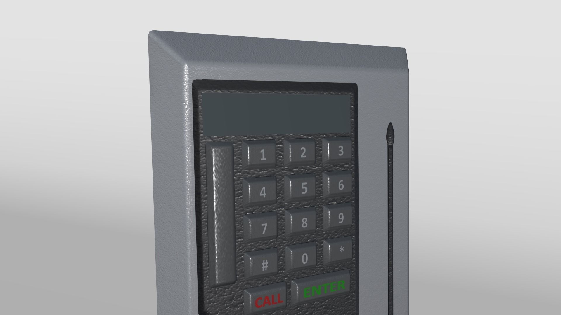 Security Keypad with Magnetic Stripe Card Reader Low-poly 3D model_2