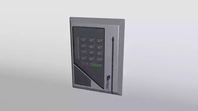 Security Keypad with Magnetic Stripe Card Reader Low-poly 3D model