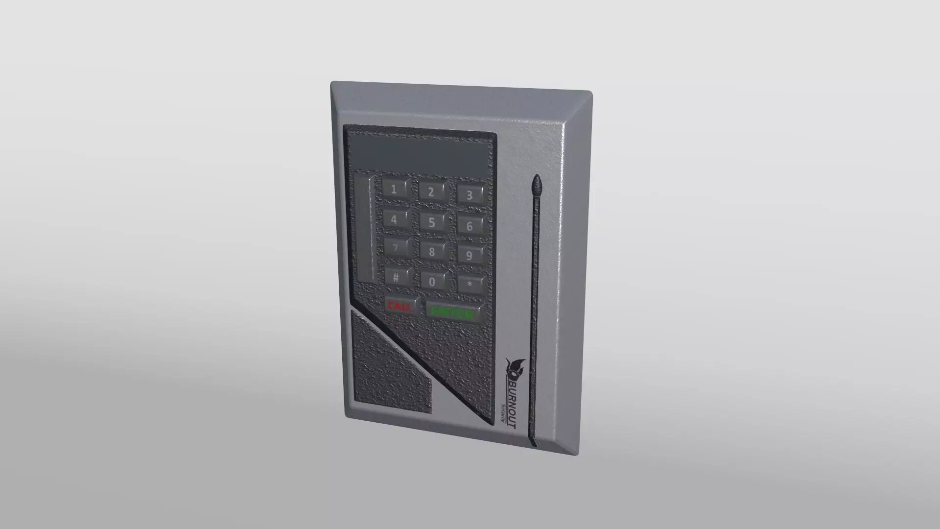 Security Keypad with Magnetic Stripe Card Reader Low-poly 3D model_0