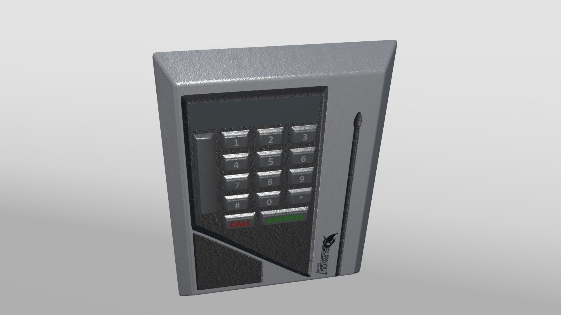 Security Keypad with Magnetic Stripe Card Reader Low-poly 3D model_4