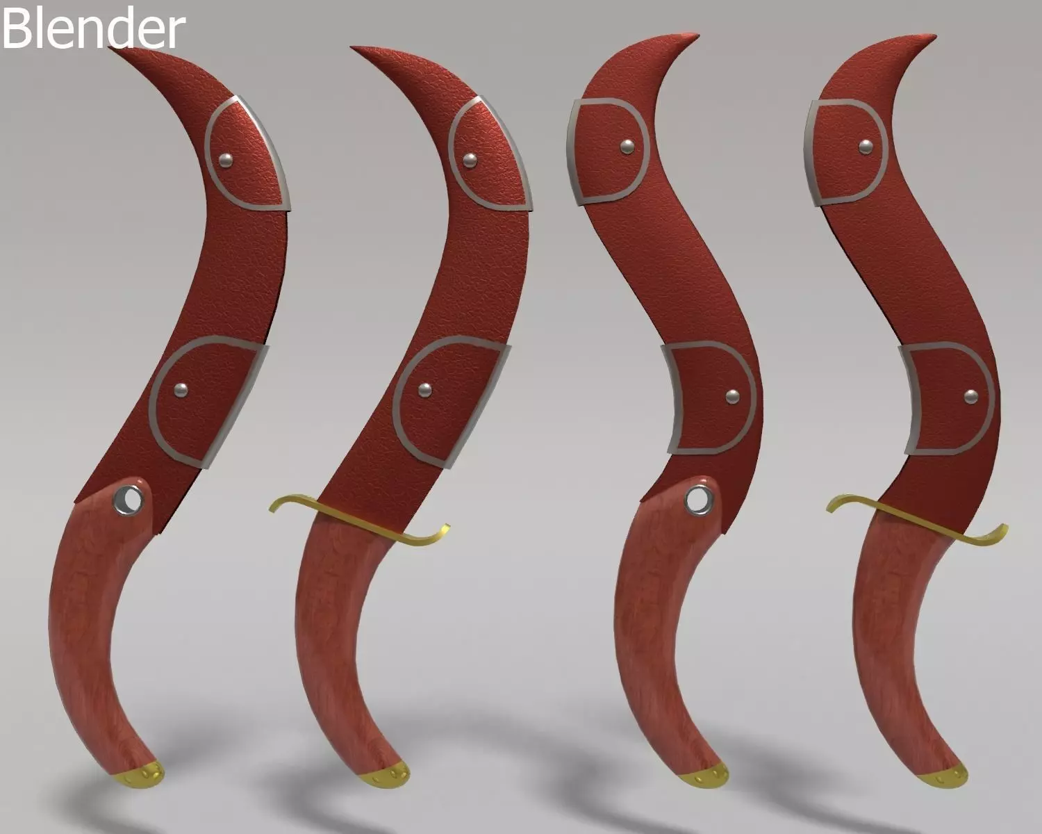 Curved Dagger Free low-poly 3D model