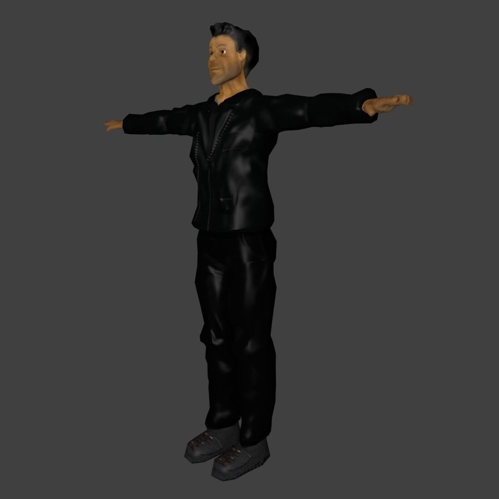 Man in Jacket Low poly Low-poly 3D model_3